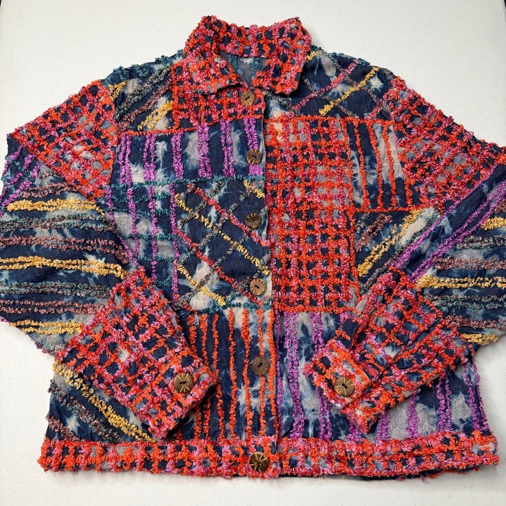 Vintage Minnie’s Closet Women's Multicolor Chenille Artsy Jacket